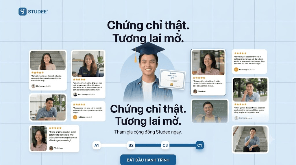Chứng chỉ thật, tương lai mở — kết quả CEFR và cộng đồng Studee